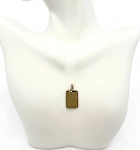 10K Yellow Gold Diamond Cut Engravable Plate Charm
