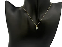 10K Yellow Gold Opal and Diamond Pendant, 18"