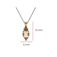 10K Rose Gold 8x6mm Pear Cut Morganite and Diamond Pendant, 18"