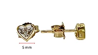10K 2 Tone Gold Diamond Heart Earrings 0.02cttw