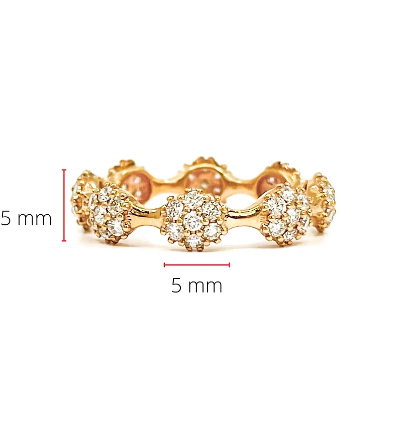 14K Rose Gold 1.10cttw Diamond Eternity Ring, size 6