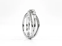 14K White Gold 0.44cttw Baguette and Round Diamond Ring, Size 6.75
