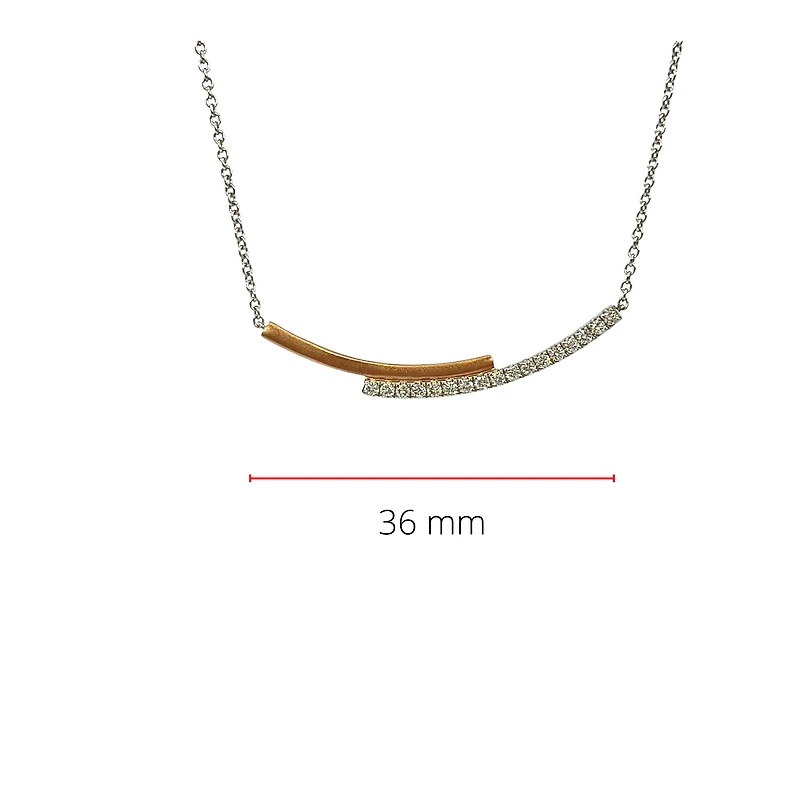 14K White & Rose Gold 0.20cttw Diamond Pendant, 18"