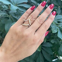 14K 2 Tone Gold 0.47cttw Diamond Ring, size 6