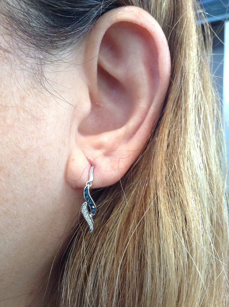 Treated Blue Diamond Earrings