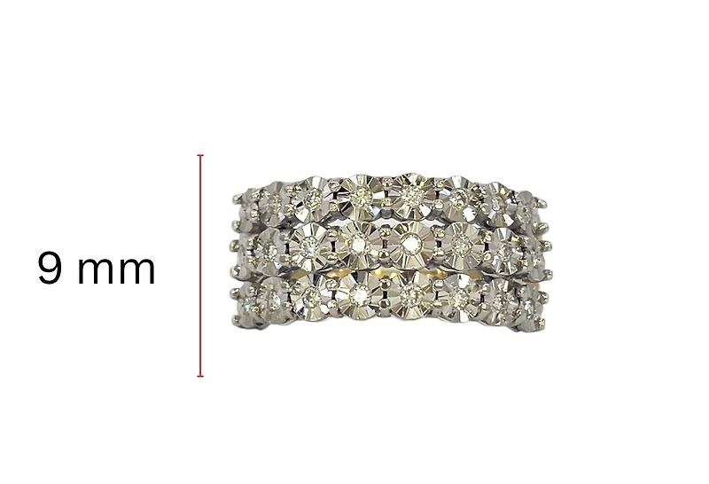 10K 2 Tone Gold 0.25cttw Diamond Ilusion Set Ring - / 4.5