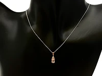 10K Rose Gold 0.40cttw Morganite & 0.03cttw Diamond Pendant, 18"