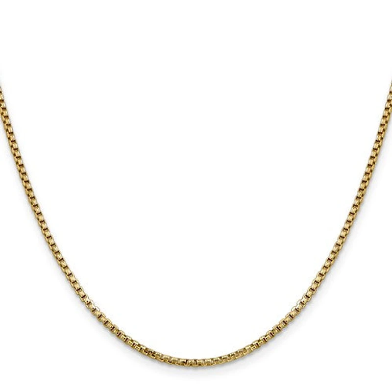 14K Gold 1.5mm Semi-Solid Round Box Chain - /