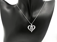 Sterling Silver 0.142cttw Canadian Diamond Heart Infinity Necklace, 18"