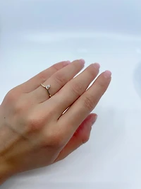 14K Yellow Gold 0.16cttw Pear Cut Canadian Diamond Ring