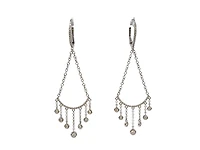 14K White Gold 0.34cttw Dangle Diamond Earrings