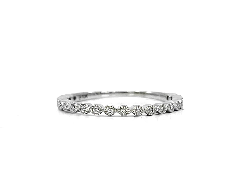 10K White Gold 0.10cttw Diamond Ring, size 6.5