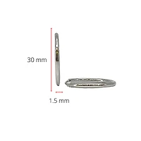 925 Sterling Silver Endless Hoop Earrings 30mm
