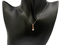 10K White and Rose Gold 0.30cttw Diamond Pendant,  18"