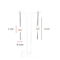 Sterling Silver Drop Shape Fresh Water Pearl Earrings