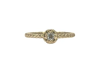 10K Yellow Gold 0.10cttw Aquamarine Ring, size 7