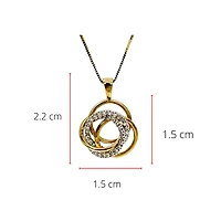 10K Two Tone Yellow and White Gold 0.18cttw Diamond Pendant, 18"