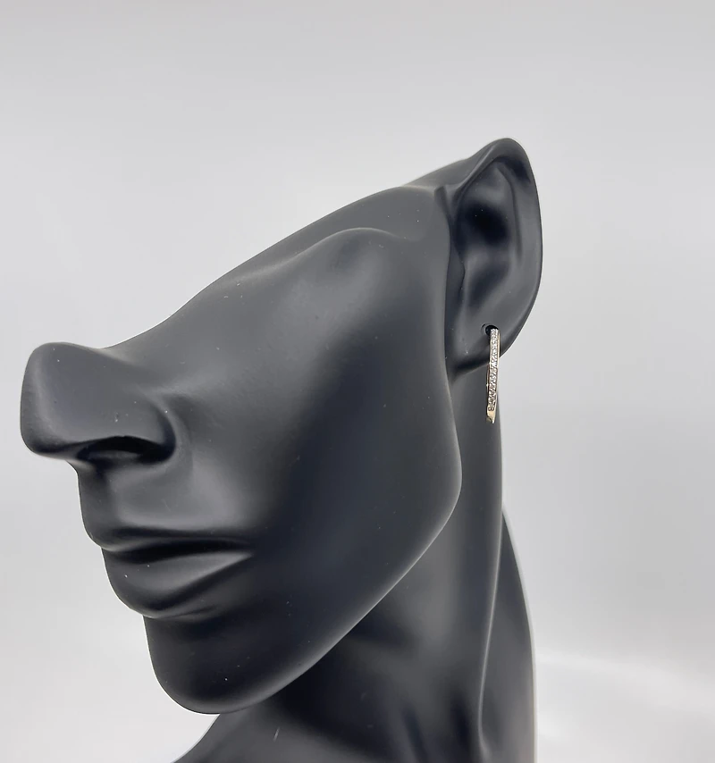 10K Yellow Gold 0.33cttw Diamond Hoop Earrings