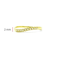 10K Yellow Gold Diamond 0.10cttw Round Cut Band, 6.5