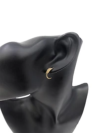 10K Yellow Gold 0.06cttw Diamond Half Hoop Earrings