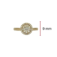 14K Yellow Gold 0.46cttw Round Brilliant Cut Halo Diamond Ring