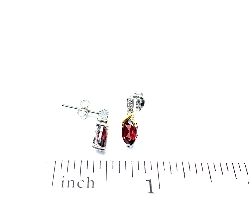 Garnet & Diamond Earrings