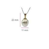 14K Yellow Gold 12.5mm South Sea Pearl Pendant with 10K Yellow Gold Chain