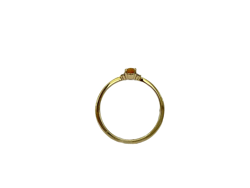 10K Yellow Gold 0.22cttw Genuine Citrine and 0.03cttw Diamond Ring