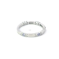 10K White Gold Tanzanite & Diamond Ring, size 6.5 - 4.5