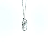 10K White Gold 0.02 cttw Canadian Diamond Snowflake Pulse Pendant, 18"