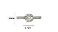 14K White Gold 0.31cttw Round Brilliant Cut Diamond Halo Engagement Ring, size 6.5