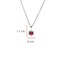 10K White Gold Genuine Ruby Pendant