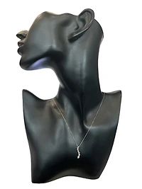 10K White Gold 0.04 cttw Diamond Journey Pendant, 18"