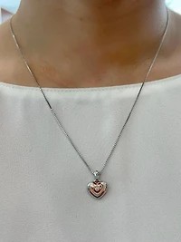 10K Rose Gold & Sterling Silver Diamond Necklace