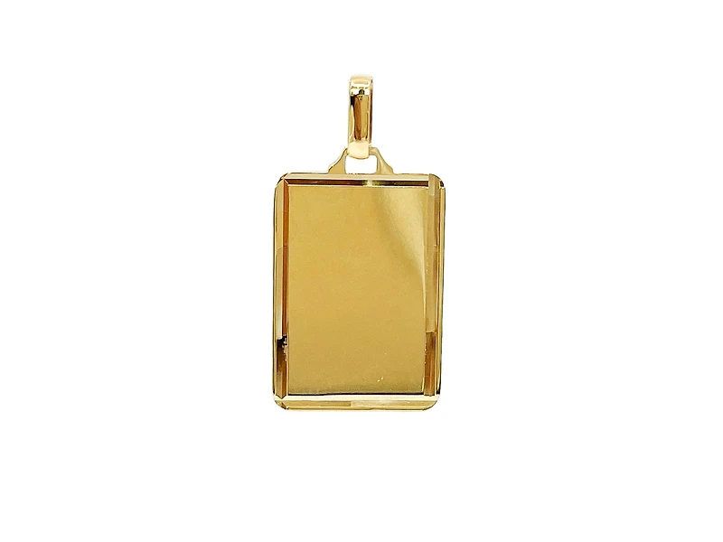 10K Yellow Gold Diamond Cut Engravable Plate Charm