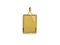 10K Yellow Gold Diamond Cut Engravable Plate Charm