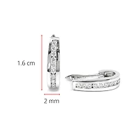 10K White Gold 0.25cttw Diamond Hoop / Huggie Earring