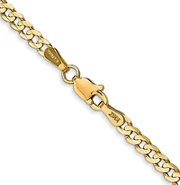 14K Yellow Gold Open Concave Curb Chain
