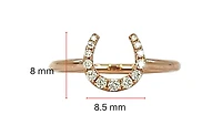 14K Rose Gold 0.14cttw Diamond Horseshoe Ring, size 6.5