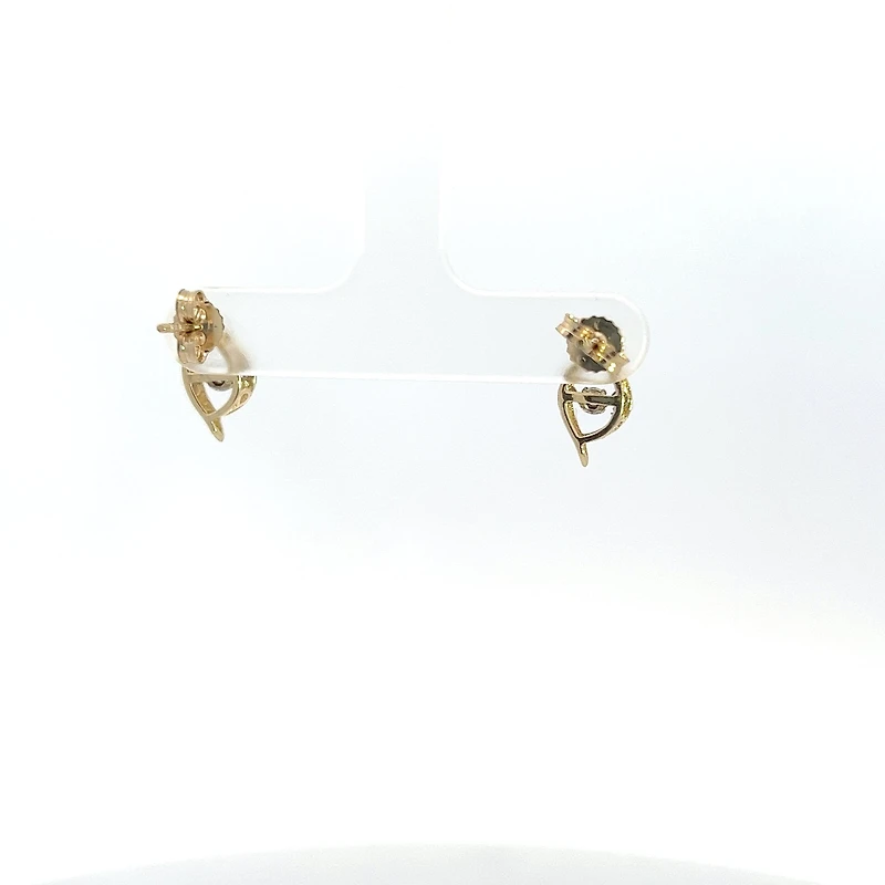 10K Yellow Gold Pulse Diamond Solitaire Earrings 0.02cttw