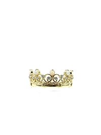 10K Yellow Gold 0.25cttw Genuine Opal & 0.22cttw Diamond Crown Ring - / 4.5