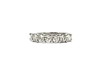 14K White Gold 0.75cttw Diamond Anniversary Claw Set Ring / Band, size 6.5