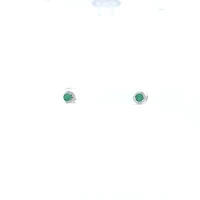 10K White Gold Genuine Emerald Earrings