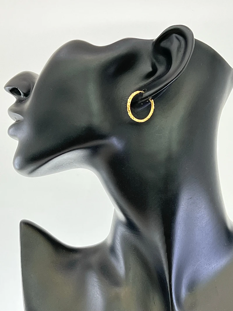 10K Yellow Gold 20mm Sleeper/Keeper/Hoop Earrings