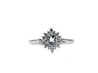 10K White Gold 0.45cttw Aquamarine and 0.176cttw Diamond Ring
