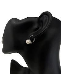 14K White Gold Cultured Pearl Earrings with Lever Backs