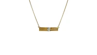 14K Yellow Gold 0.06cttw Diamond Bar Pendant, 18"