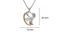 Sterling Silver & 10K Yellow Gold White Zircon & Diamond Mom Pendant, 18"