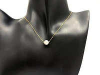 10K Yellow Gold Fine Box Chain with 7mm Cultured Pearl - 18 Inches