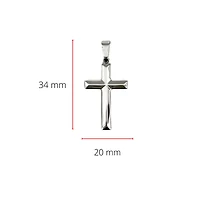 925 Sterling Silver 34mm x 20mm Hollow Pyramid Style Cross Charm